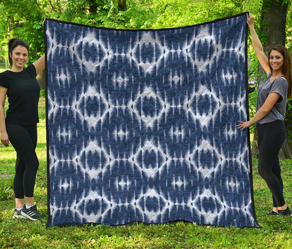 Blue Shibori Print Quilt