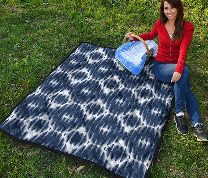 Blue Shibori Print Quilt