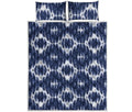 Blue Shibori Print Quilt Bed Set