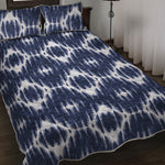 Blue Shibori Print Quilt Bed Set