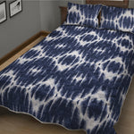 Blue Shibori Print Quilt Bed Set