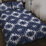 Blue Shibori Print Quilt Bed Set