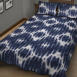 Blue Shibori Print Quilt Bed Set