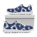 Blue Shibori Print White Running Shoes