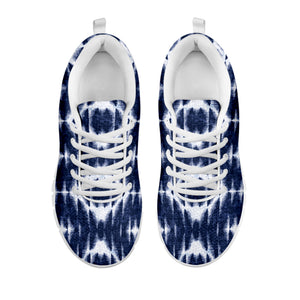 Blue Shibori Print White Sneakers