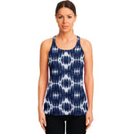 Blue Shibori Print Women's Racerback Tank Top