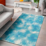 Blue Shibori Tie Dye Print Area Rug