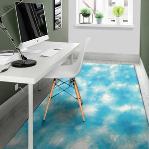 Blue Shibori Tie Dye Print Area Rug