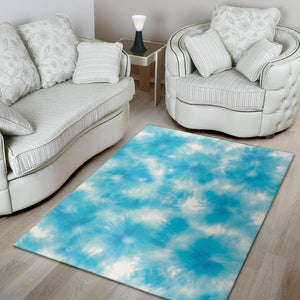 Blue Shibori Tie Dye Print Area Rug