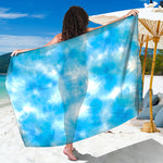 Blue Shibori Tie Dye Print Beach Sarong Wrap