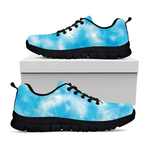 Blue Shibori Tie Dye Print Black Sneakers