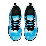 Blue Shibori Tie Dye Print Black Sneakers