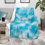 Blue Shibori Tie Dye Print Blanket