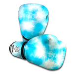 Blue Shibori Tie Dye Print Boxing Gloves