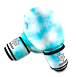 Blue Shibori Tie Dye Print Boxing Gloves