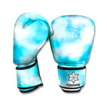 Blue Shibori Tie Dye Print Boxing Gloves