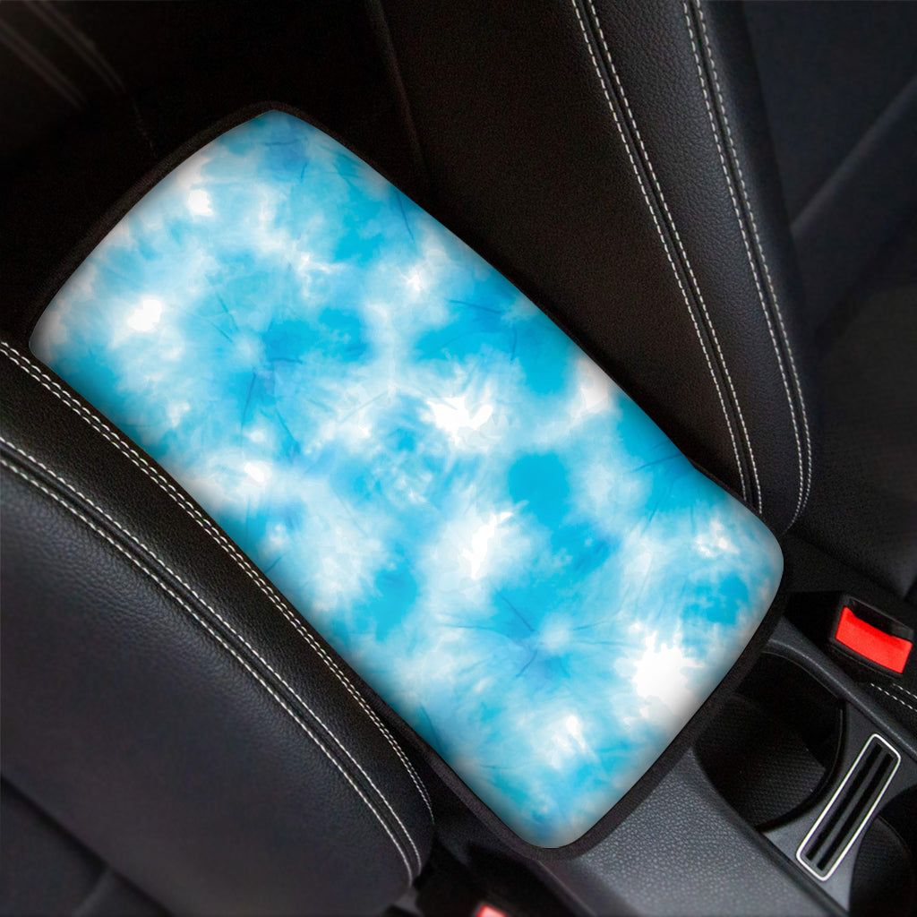 Blue Shibori Tie Dye Print Car Center Console Cover