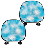 Blue Shibori Tie Dye Print Car Headrest Covers