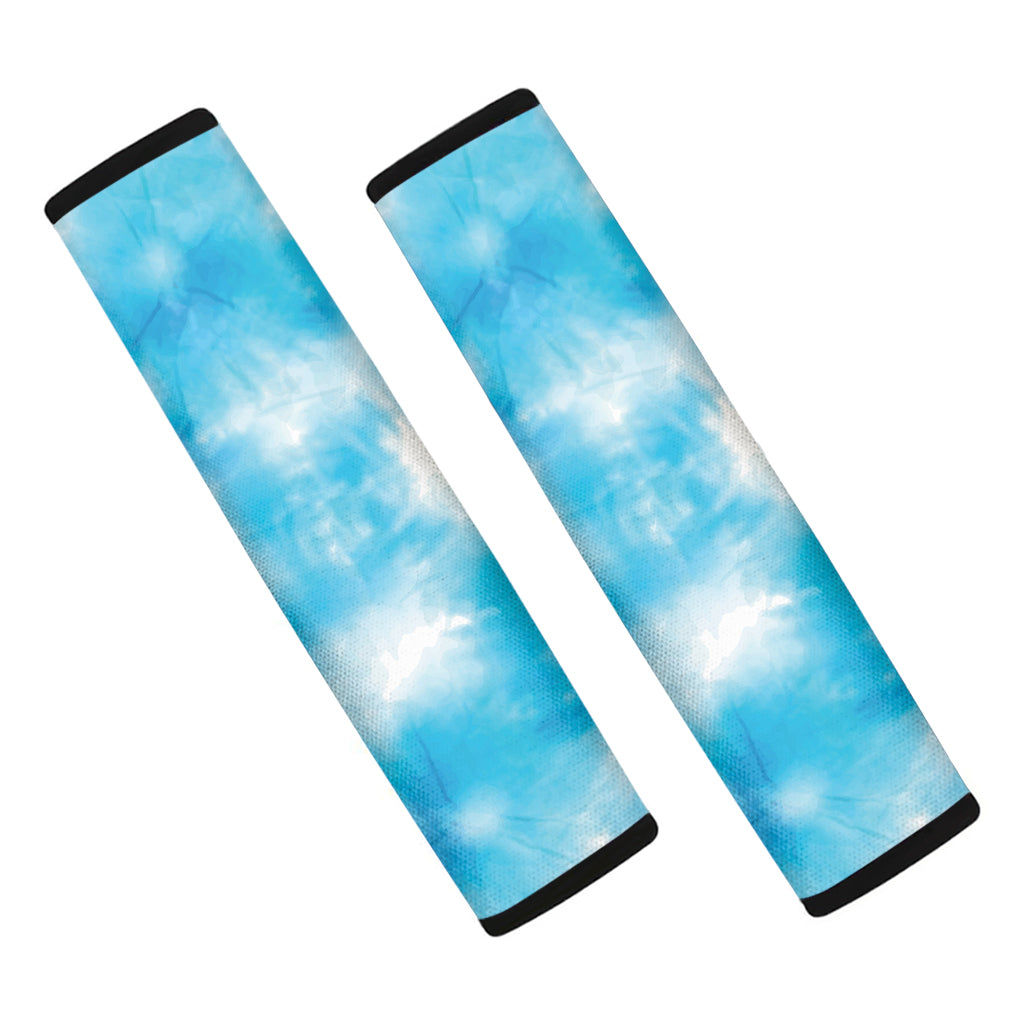 Blue Shibori Tie Dye Print Car Seat Belt Covers