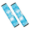 Blue Shibori Tie Dye Print Car Seat Belt Covers