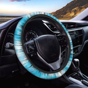 Blue Shibori Tie Dye Print Car Steering Wheel Cover