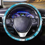 Blue Shibori Tie Dye Print Car Steering Wheel Cover