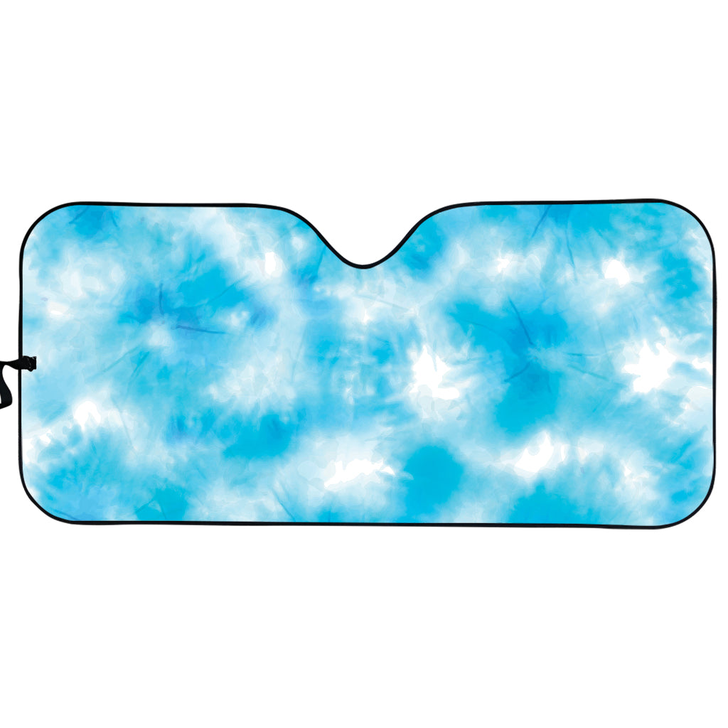 Blue Shibori Tie Dye Print Car Sun Shade