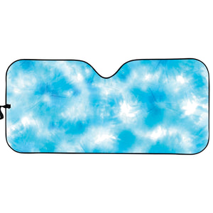 Blue Shibori Tie Dye Print Car Sun Shade