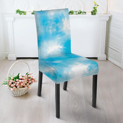 Blue Shibori Tie Dye Print Dining Chair Slipcover