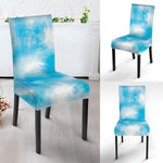 Blue Shibori Tie Dye Print Dining Chair Slipcover