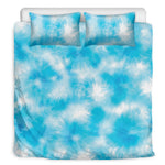 Blue Shibori Tie Dye Print Duvet Cover Bedding Set