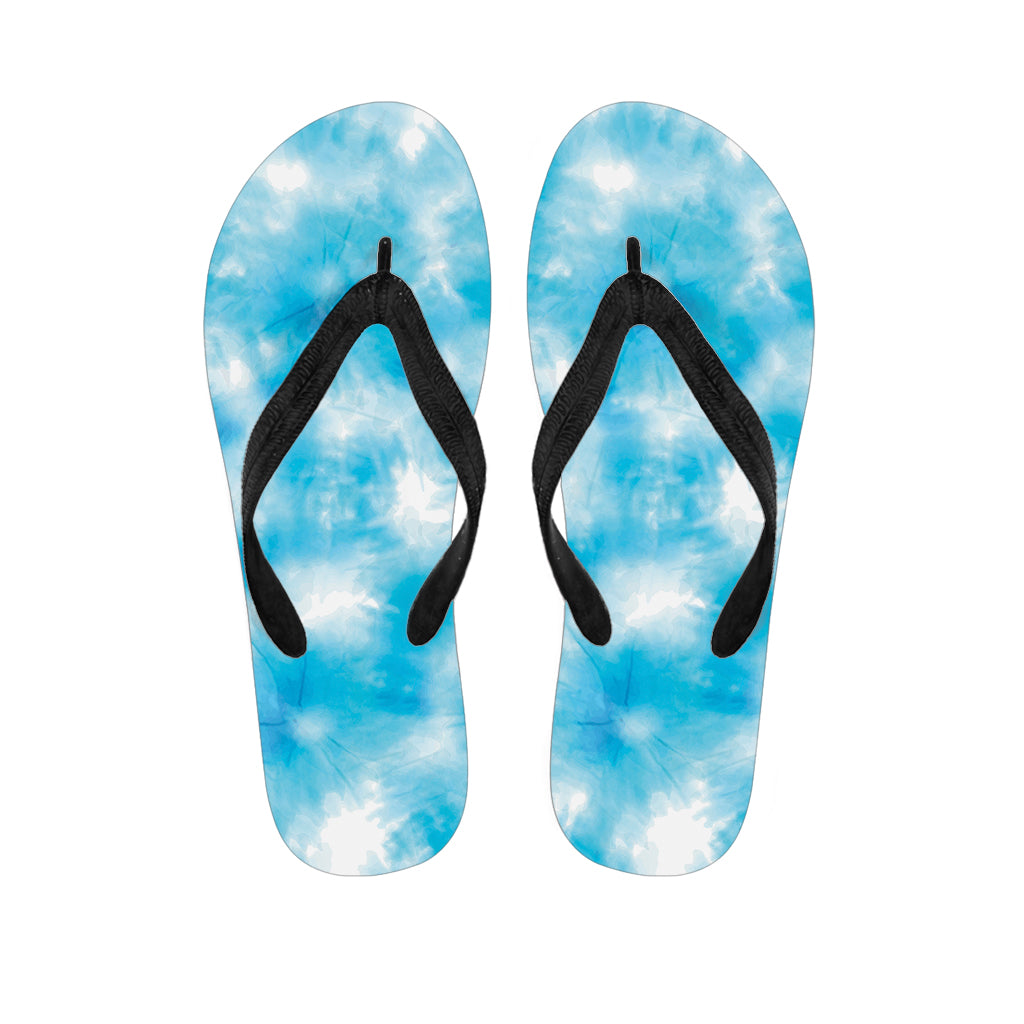 Blue Shibori Tie Dye Print Flip Flops