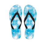 Blue Shibori Tie Dye Print Flip Flops