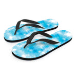 Blue Shibori Tie Dye Print Flip Flops