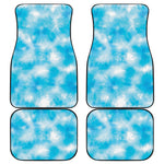 Blue Shibori Tie Dye Print Front and Back Car Floor Mats