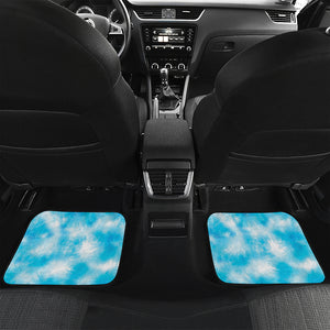 Blue Shibori Tie Dye Print Front and Back Car Floor Mats