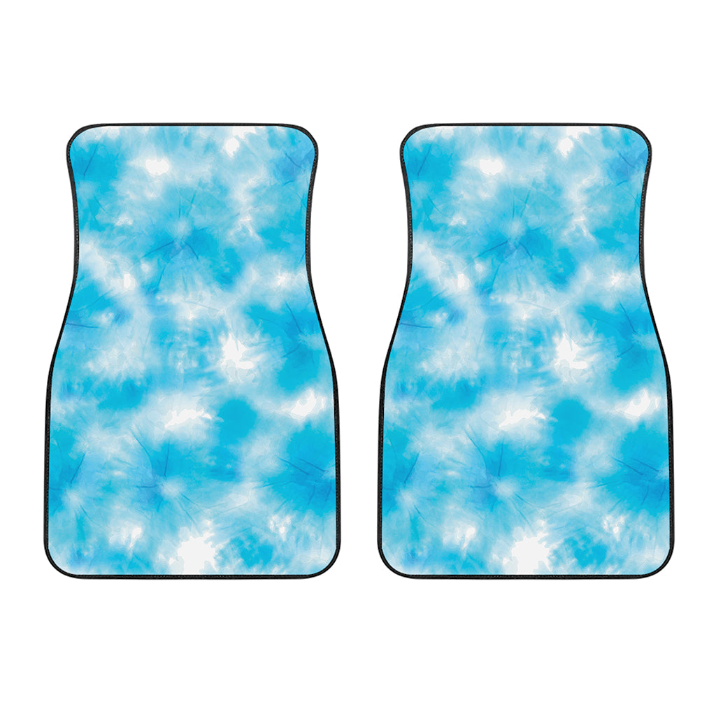 Blue Shibori Tie Dye Print Front Car Floor Mats