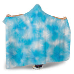 Blue Shibori Tie Dye Print Hooded Blanket