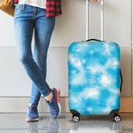 Blue Shibori Tie Dye Print Luggage Cover