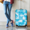 Blue Shibori Tie Dye Print Luggage Cover