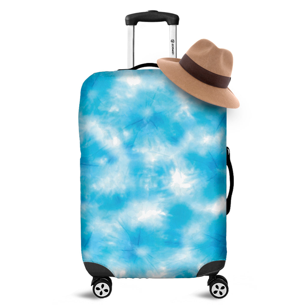 Blue Shibori Tie Dye Print Luggage Cover