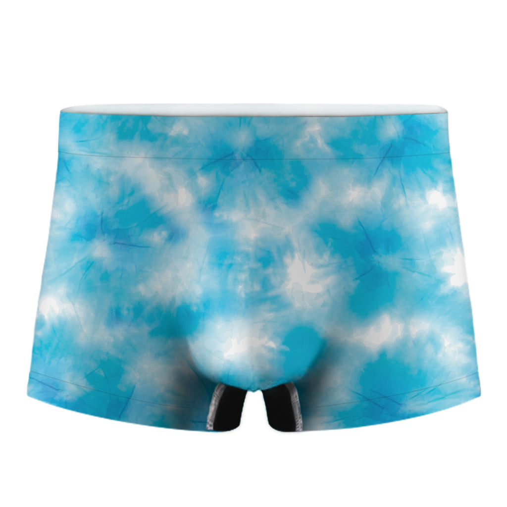 Blue Shibori Tie Dye Print Men's Boxer Briefs