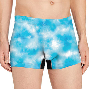 Blue Shibori Tie Dye Print Men's Boxer Briefs