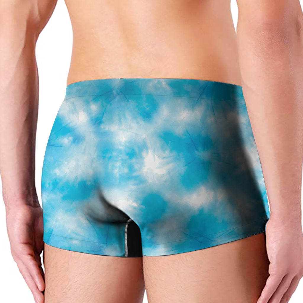 Blue Shibori Tie Dye Print Men's Boxer Briefs