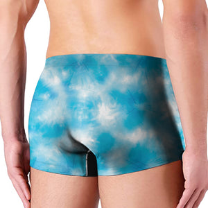 Blue Shibori Tie Dye Print Men's Boxer Briefs