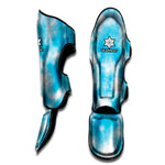 Blue Shibori Tie Dye Print Muay Thai Shin Guard