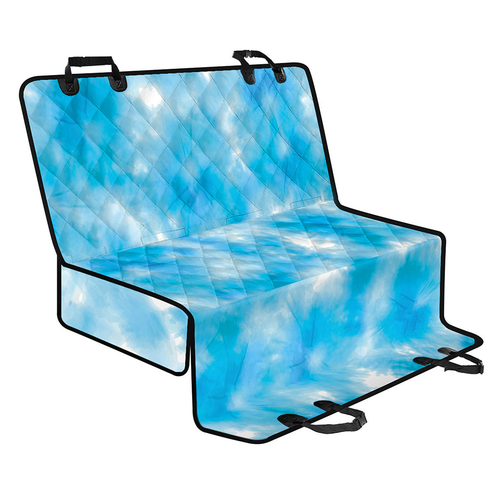 Blue Shibori Tie Dye Print Pet Car Back Seat Cover