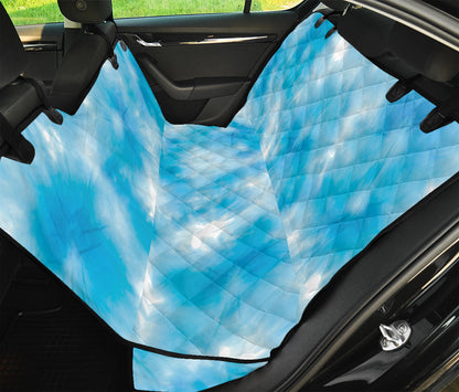 Blue Shibori Tie Dye Print Pet Car Back Seat Cover