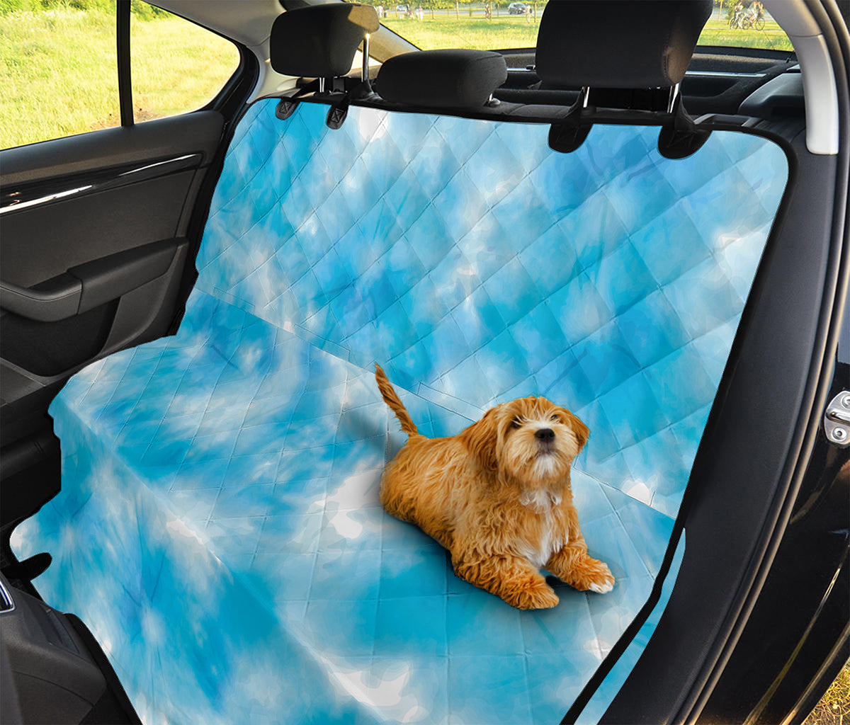 Blue Shibori Tie Dye Print Pet Car Back Seat Cover