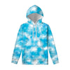 Blue Shibori Tie Dye Print Pullover Hoodie